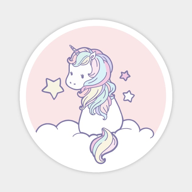 Unicorn on the Cloud Magnet by By Leunu